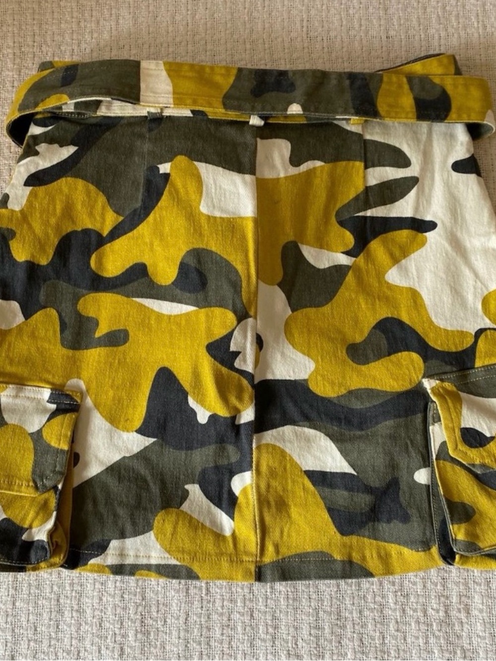 Fashion Nova Mustard & Olive Camo Mini Skirt - Picture 4 of 6